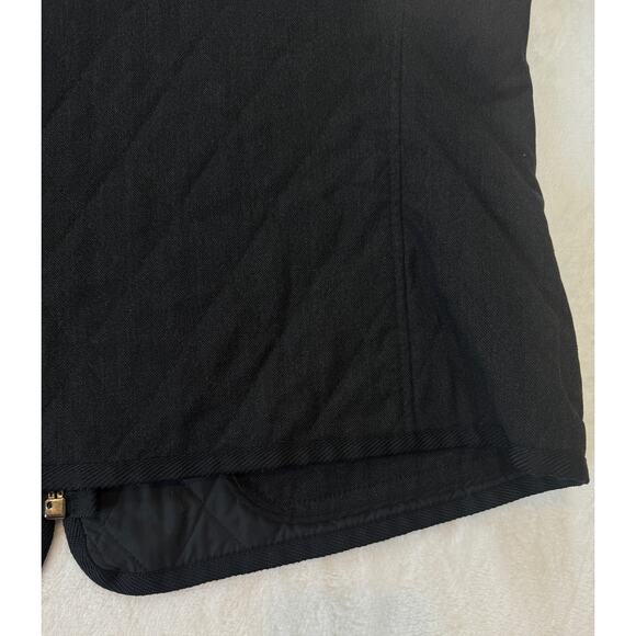 Hugo Boss Vest Mens 46R Black Herringbone Quilted Logo Zip Pockets Lined - Picture 12 of 16